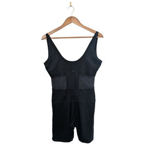 Popflex Black Energy Shortsie One Piece Romper Jumpsuit Size XL Mesh Cutout
